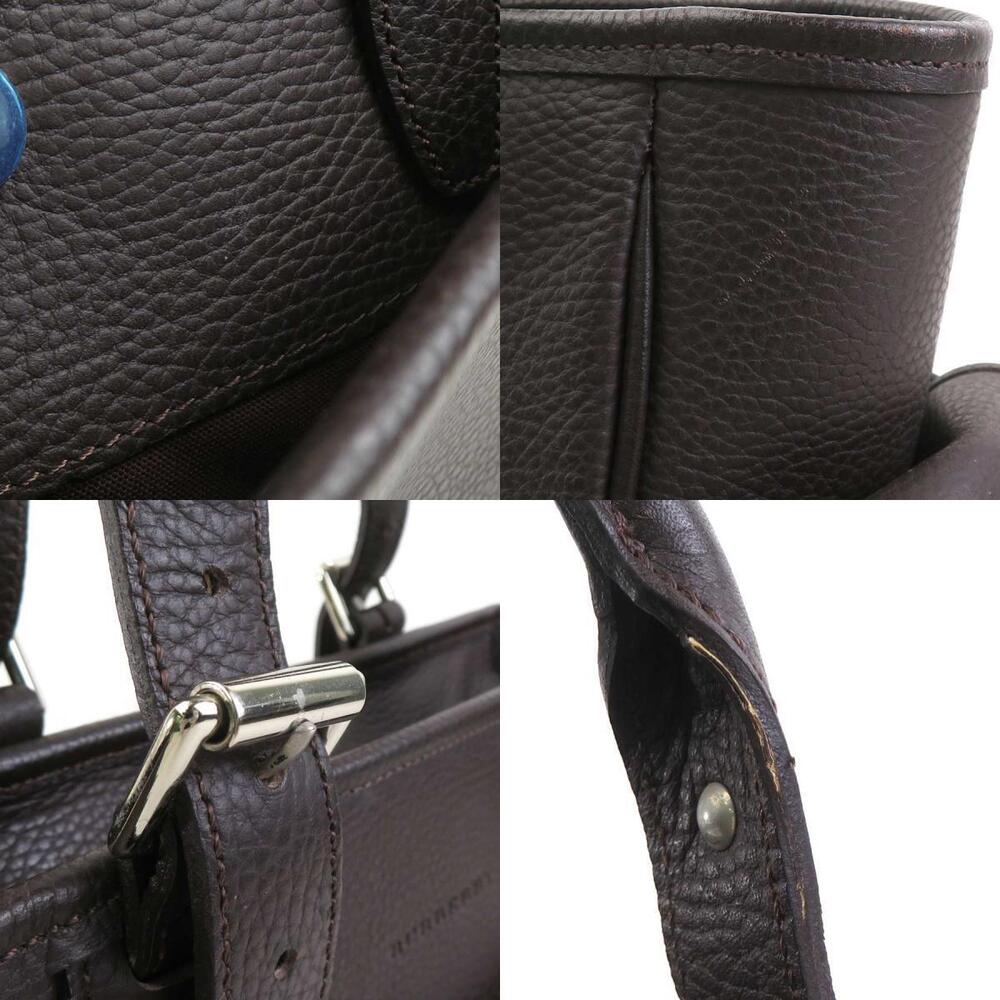 Burberry brown grained leather tote bag - Picture 4 of 4